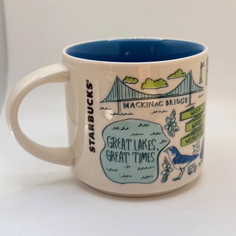 Starbucks Michigan Mug Been There Series Across the Globe Collection 14oz New - Picture 2 of 5
